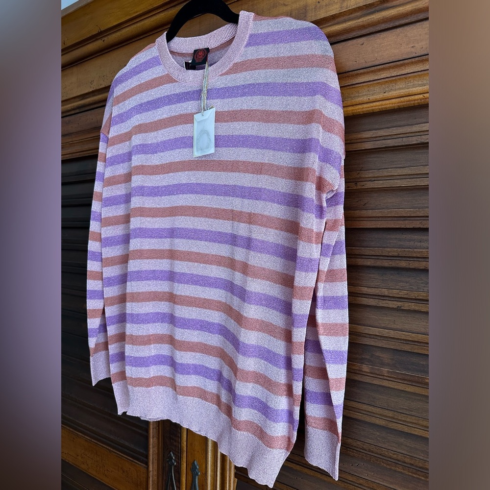 Happy Sheep NWT size Medium long sleeve lilac-copper stripes